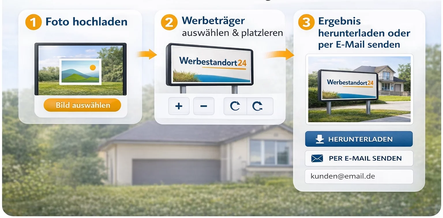 Werbeträger virtuell in Ihren Standort einfügen