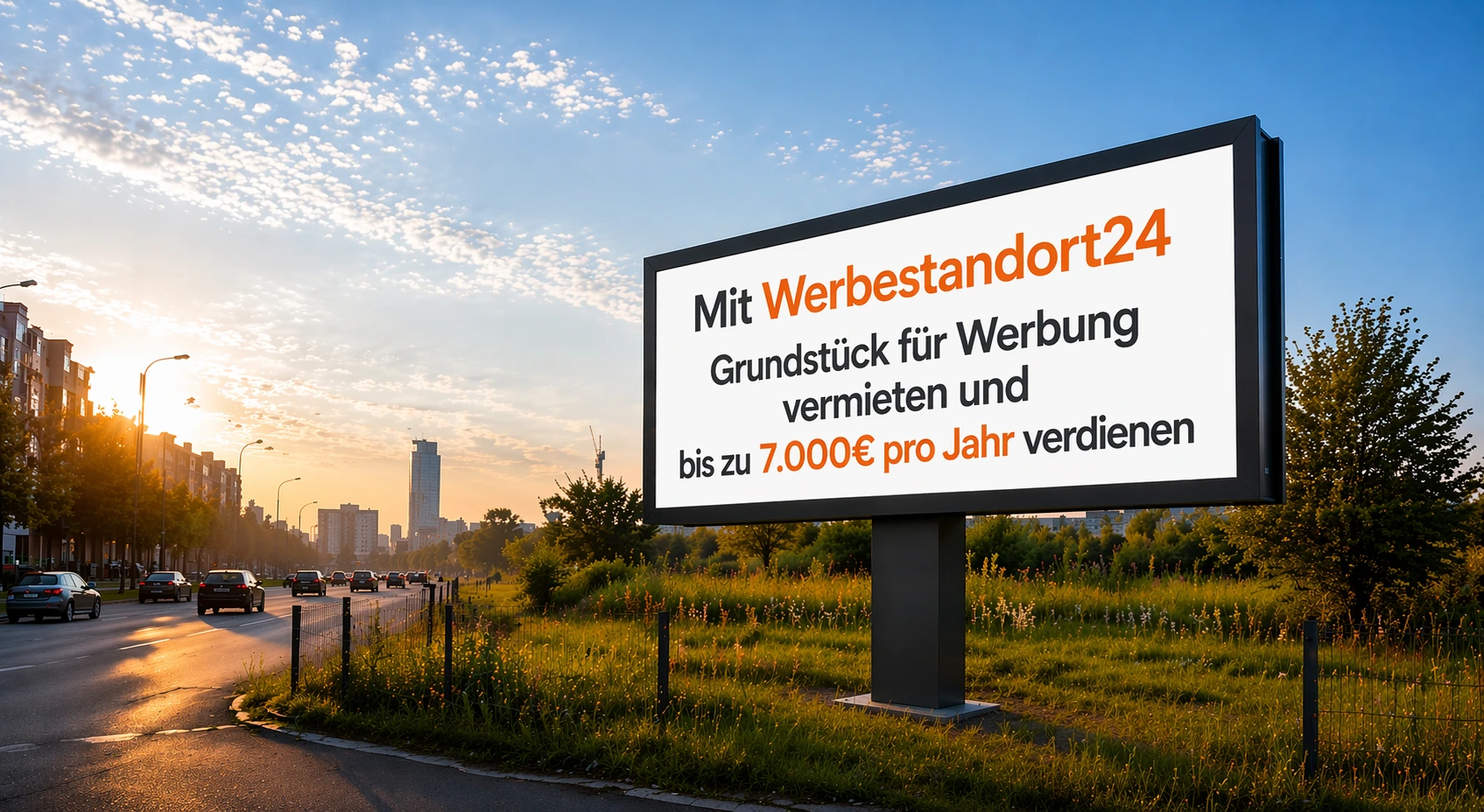 Mit Werbestandort24 Grundstück für Werbung vermieten und bis zu 7.000€ pro Jahr verdienen