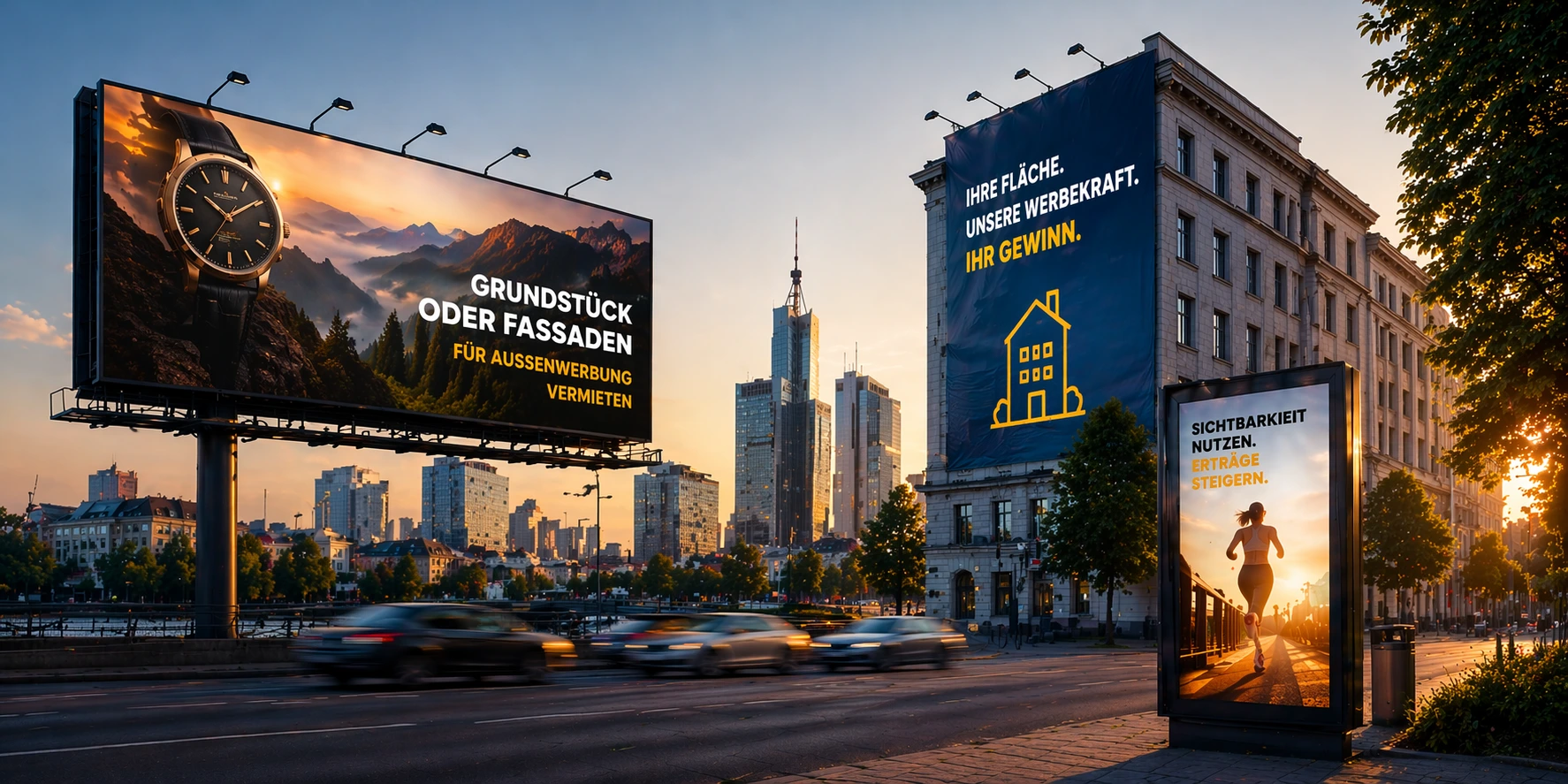 Mit Werbestandort24 können Sie durch das Vermieten von Grundstücken und fassaden für Werbung Geld verdienen