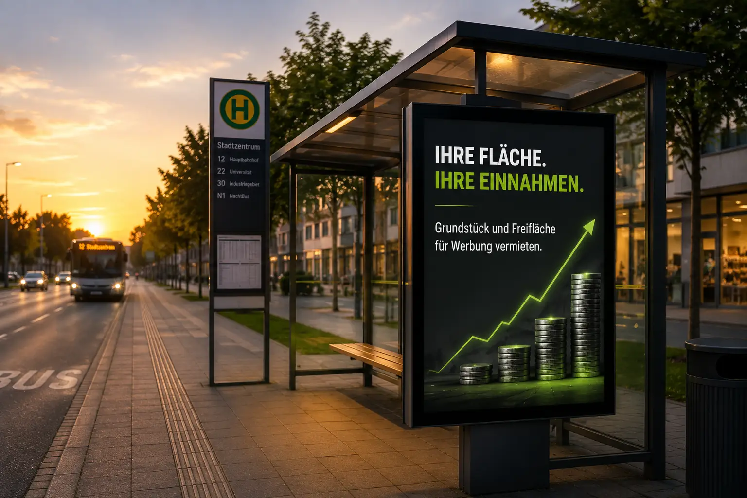 Werbefläche vermieten Preise 5 City-Light-Poster (CLP) - Werbefläche an Wartehäuschen