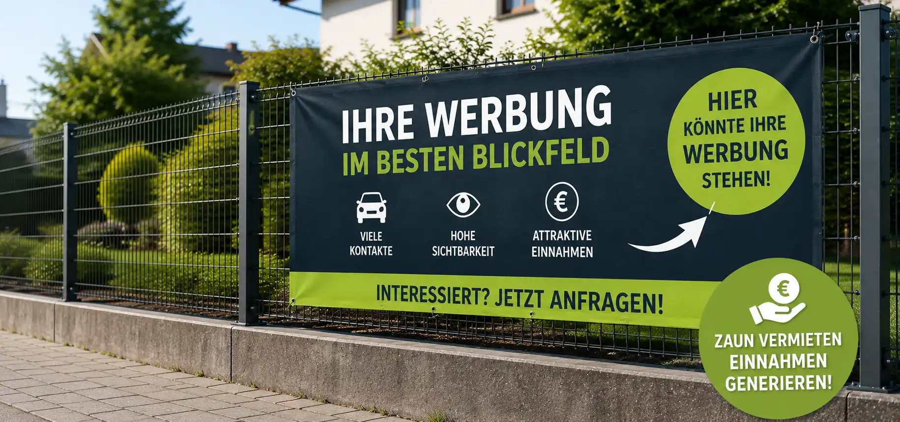 Zaun als Werbefläche vermieten 1 Geld mit Zaunwerbung verdienen - Zaun für Werbung anbieten und vermieten